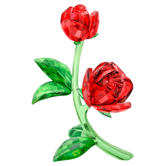 swarovski قطعة زينة على شكل زهرة  حمراء