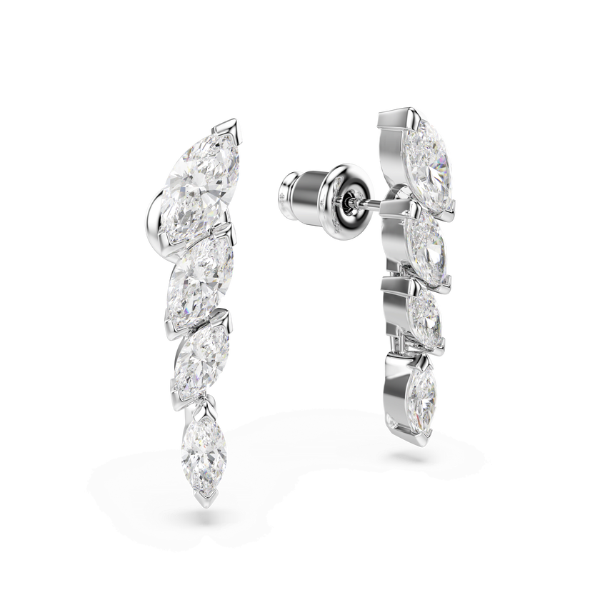 swarovski أقراط mesmera، قطع ماركيز، لون أبيض، طلاء روديوم