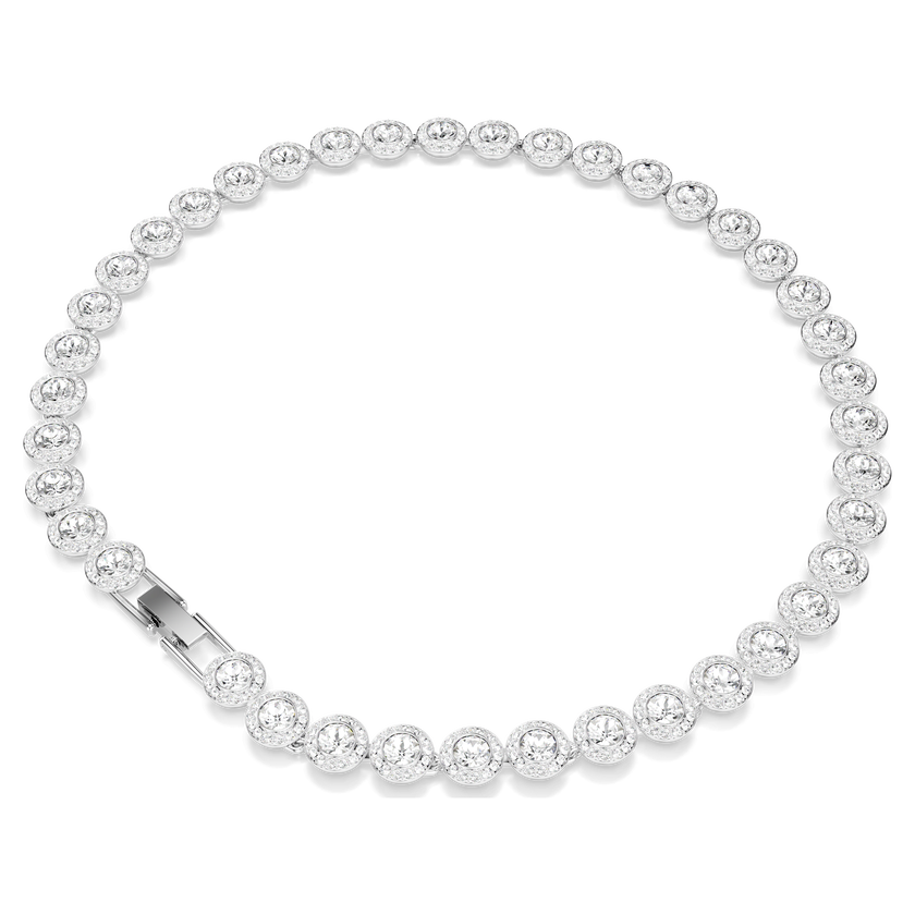 swarovski عقد una angelic tennis، قطع مُستدير، لون أبيض، طلاء روديوم