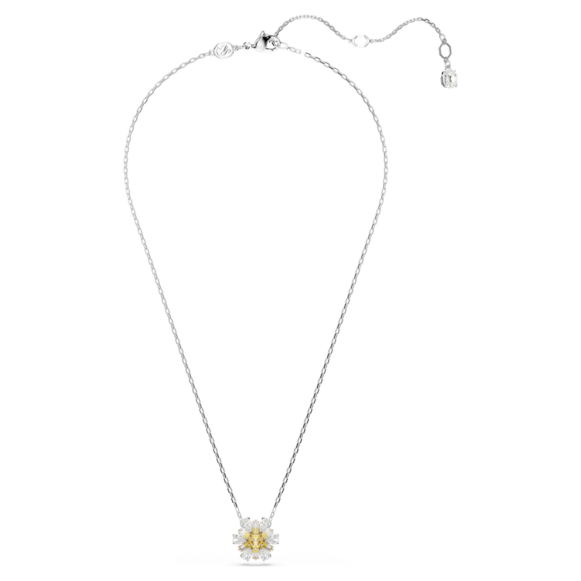 swarovski قلادة idyllia، على شكل زهرة، لون أصفر، طلاء روديوم