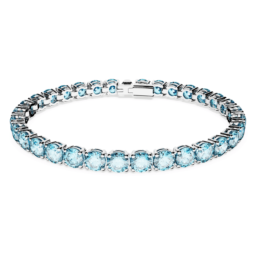 swarovski سوار matrix tennis، قطع مستدير، لون أزرق، طلاء روديوم