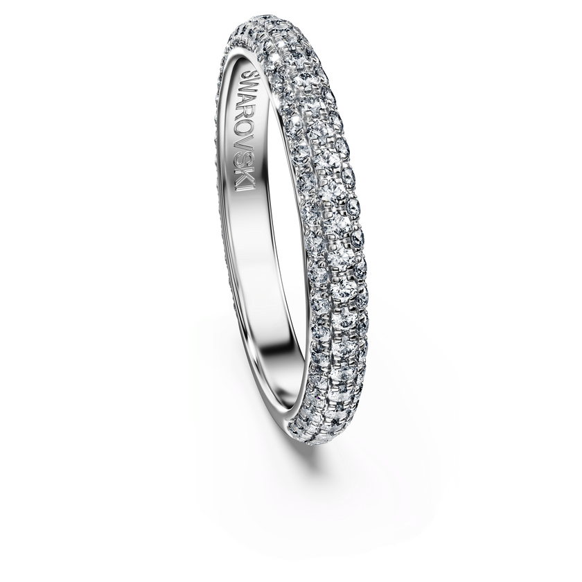 swarovski خاتم eternity، ألماس مُصنع في المختبر إجمالي 0 75 قيراط، شكل دائري، ذهب أبيض عيار 18