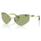 swarovski نظارة شمسية، على شكل عين القطة، sk7039، لون ذهبي