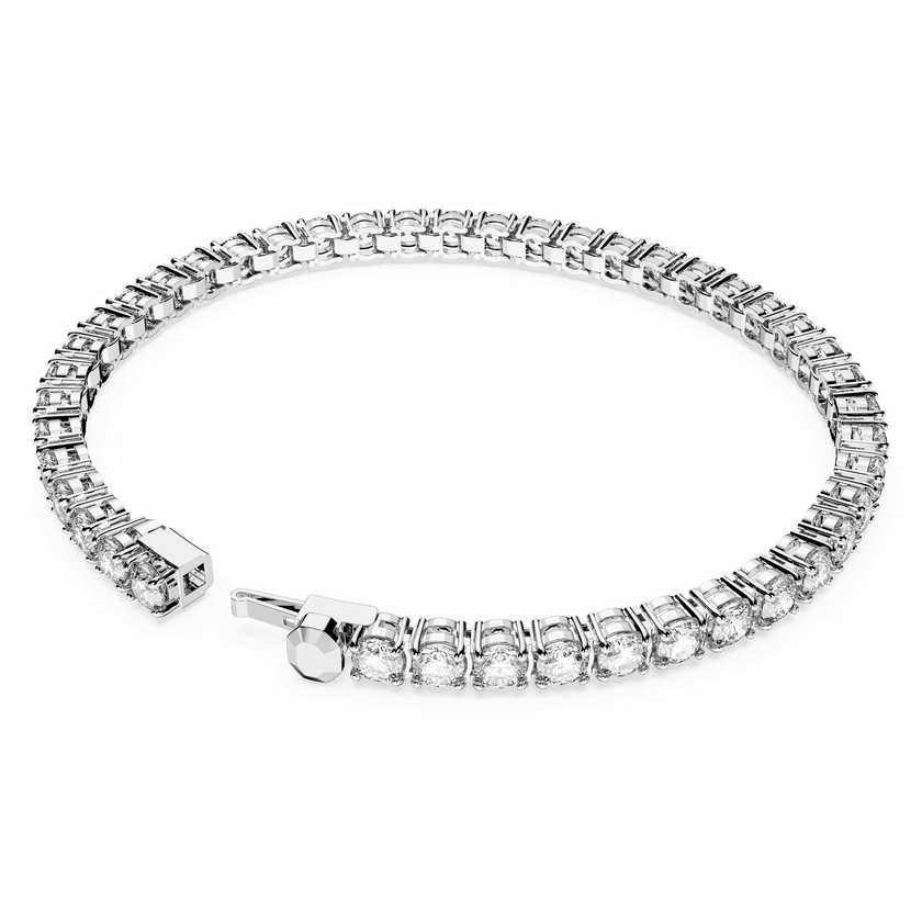 swarovski سوار matrix tennis، قطع مستدير، لون أبيض، طلاء روديوم