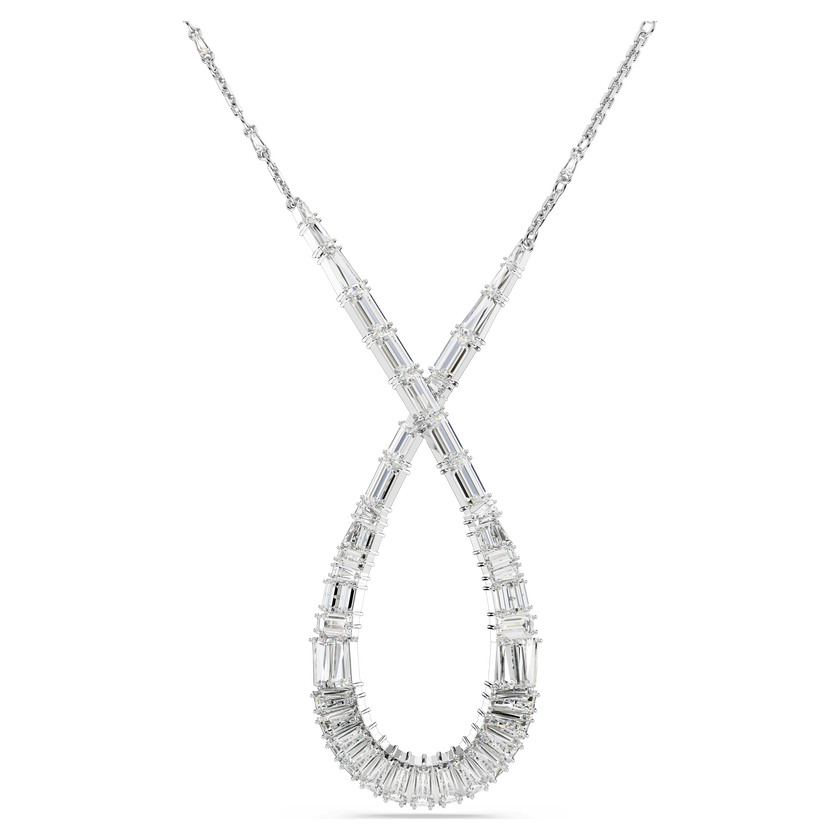 swarovski قلادة hyperbola، قطع متنوع، شكل إنفينيتي، لون أبيض، طلاء روديوم