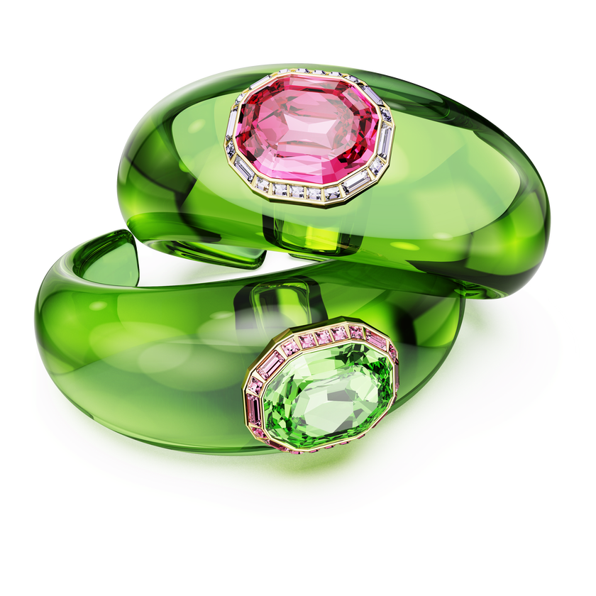 swarovski طقم dulcis، قطع مُثَمَّن، كريستالات مُتراصَّة، ألوان متعددة، طلاء باللون الذهبي