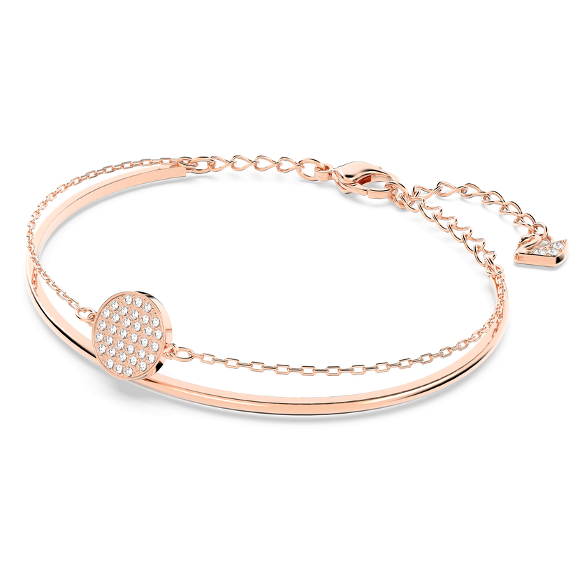 swarovski سوار ginger، لون أبيض، طلاء ذهبي وردي