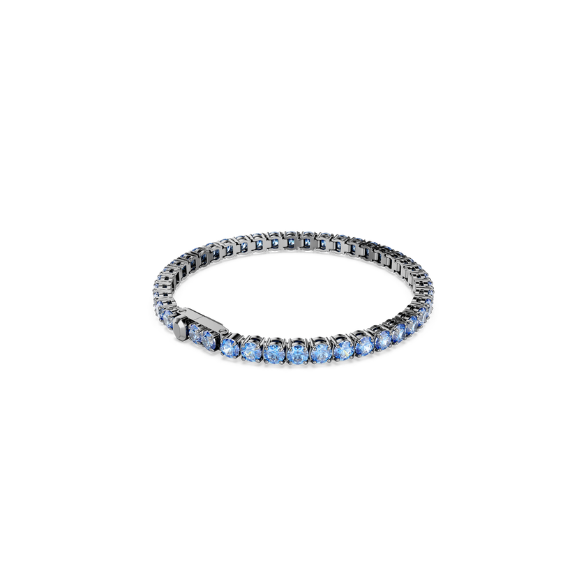 swarovski سوار matrix tennis، قطع مستدير، لون أزرق، طلاء روثينيوم