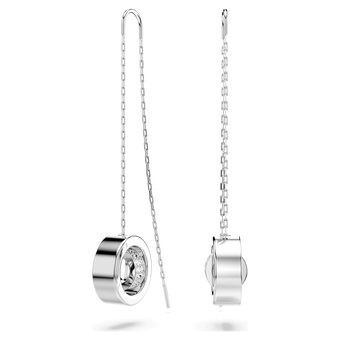 swarovski أقراط متدلية hollow، طويلة، لون أبيض، طلاء روديوم