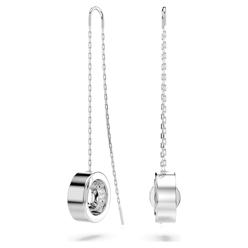 swarovski أقراط متدلية hollow، طويلة، لون أبيض، طلاء روديوم