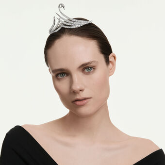 swarovski تاج vienna، قطع متنوع، بجعة، لون أبيض، طلاء روديوم