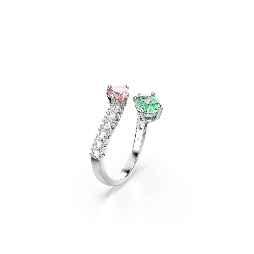 خاتم مفتوح ariana grande x swarovski، قطع متنوع، ألوان متعددة، طلاء روديوم