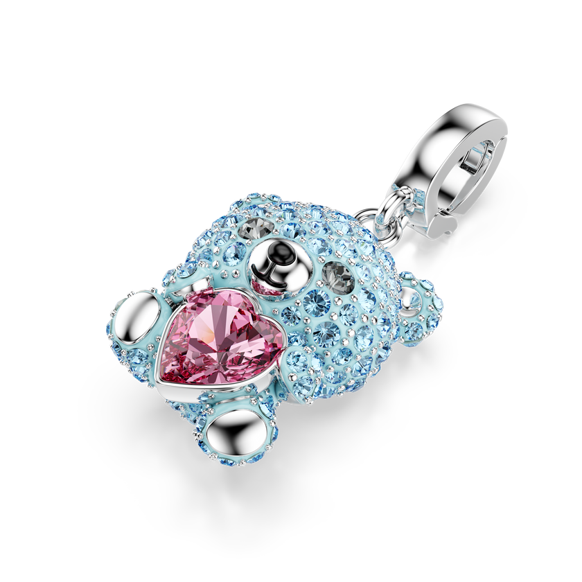 swarovski حلية idyllia، قطع متنوع، شكل دب، لون أزرق، طلاء روديوم