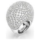 swarovski خاتم كوكتيل sublima، كبير، لون أبيض، طلاء روديوم