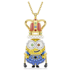swarovski minions king bob pendant  pav   multicolored  gold tone plated