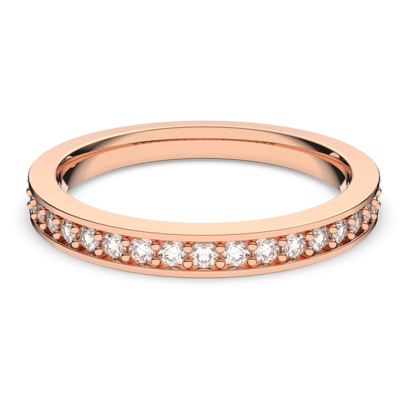 swarovski خاتم matrix، لون أبيض، لمسة نهائية من الذهب الوردي عيار 18 قيراط