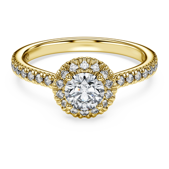 swarovski خاتم سوليتير eternity، ألماس مُصنع في المختبر إجمالي 0 8 قيراط، شكل دائري، ذهب أصفر عيار 18 قيراط