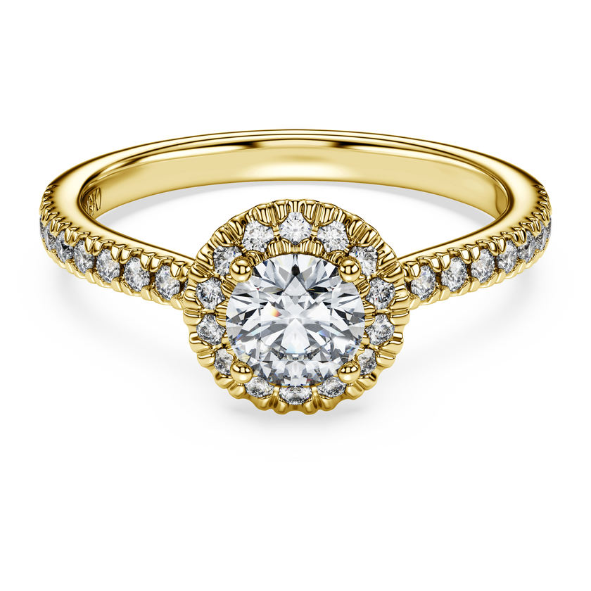 swarovski خاتم سوليتير eternity، ألماس مُصنع في المختبر إجمالي 0 8 قيراط، شكل دائري، ذهب أصفر عيار 18 قيراط