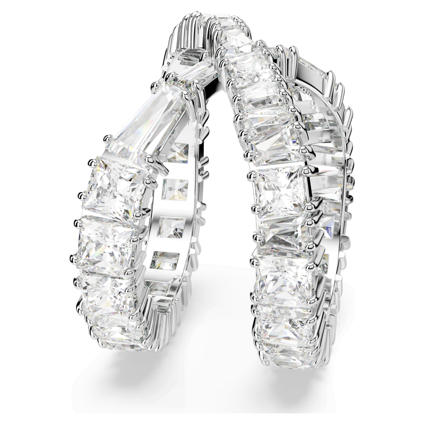 swarovski خاتم hyperbola، شكل إنفينيتي، لون أبيض، طلاء روديوم