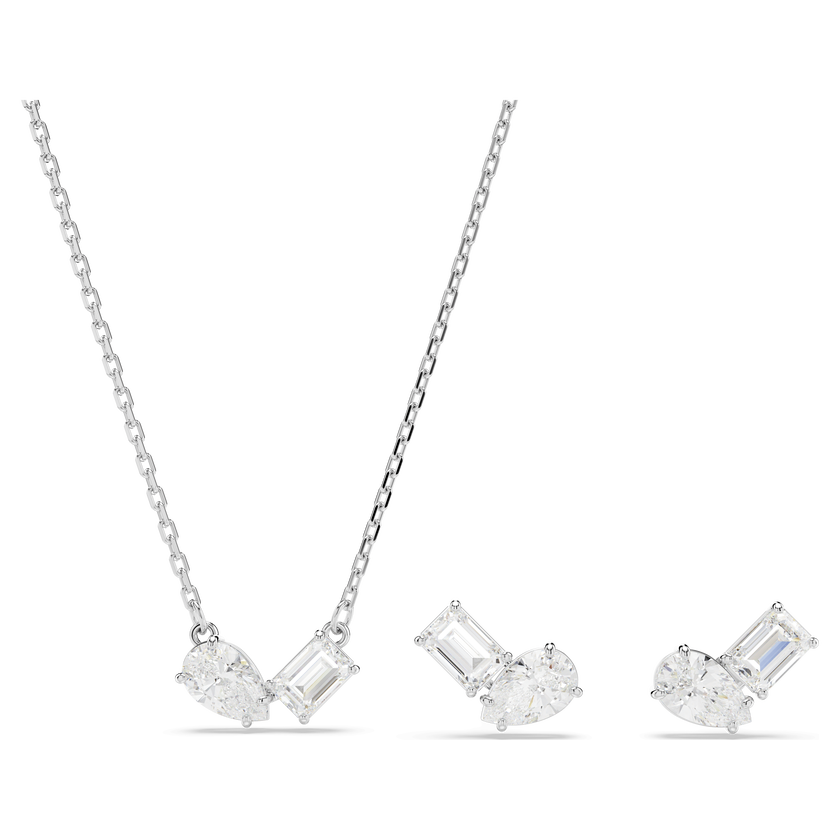 swarovski طقم mesmera، قطع متنوع، لون أبيض، طلاء روديوم