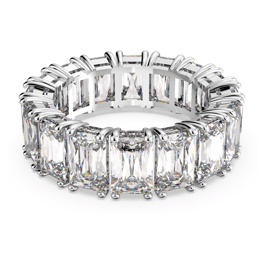 swarovski خاتم matrix vittore، قطع مستطيل، لون أبيض، طلاء روديوم