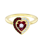 خاتم Black Baroque ، أحمر ، مطلي باللون الذهبي