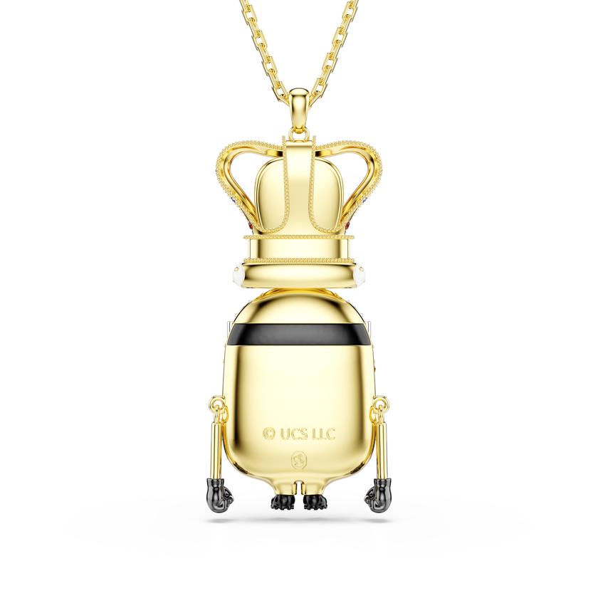 swarovski minions king bob pendant  pav   multicolored  gold tone plated