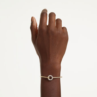 swarovski سوار dextera، قطع مستدير، لون أبيض، طلاء باللون الذهبي