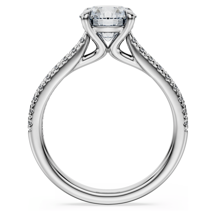 swarovski خاتم سوليتير eternity، ألماس مُصنع في المختبر إجمالي 1 7 قيراط، شكل دائري، ذهب أبيض عيار 18 قيراط