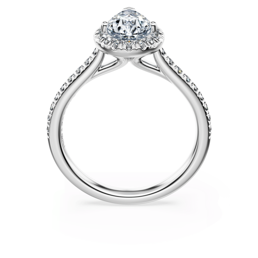 swarovski خاتم سوليتير eternity، ألماس مُصنع في المختبر إجمالي 1 3 قيراط، شكل كمثرى، ذهب أبيض عيار 18 قيراط