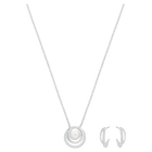 swarovski طقم free، لون أبيض، طلاء روديوم