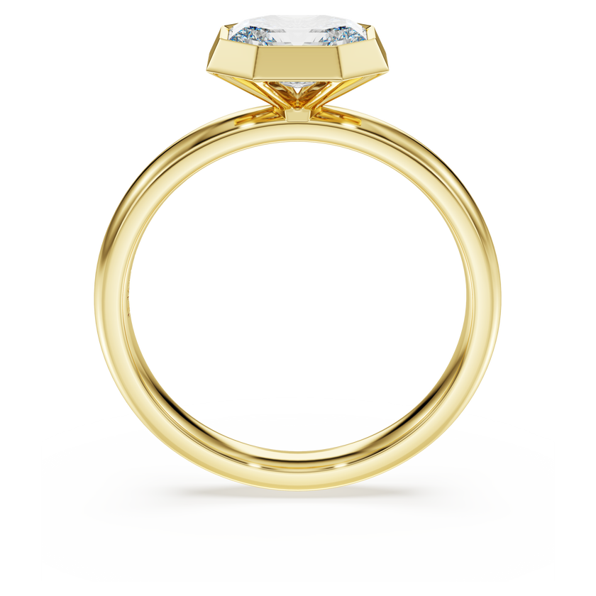 swarovski octagon bezel ring  lab grown diamonds 1 0 ct tw  octagon shape  18k yellow gold