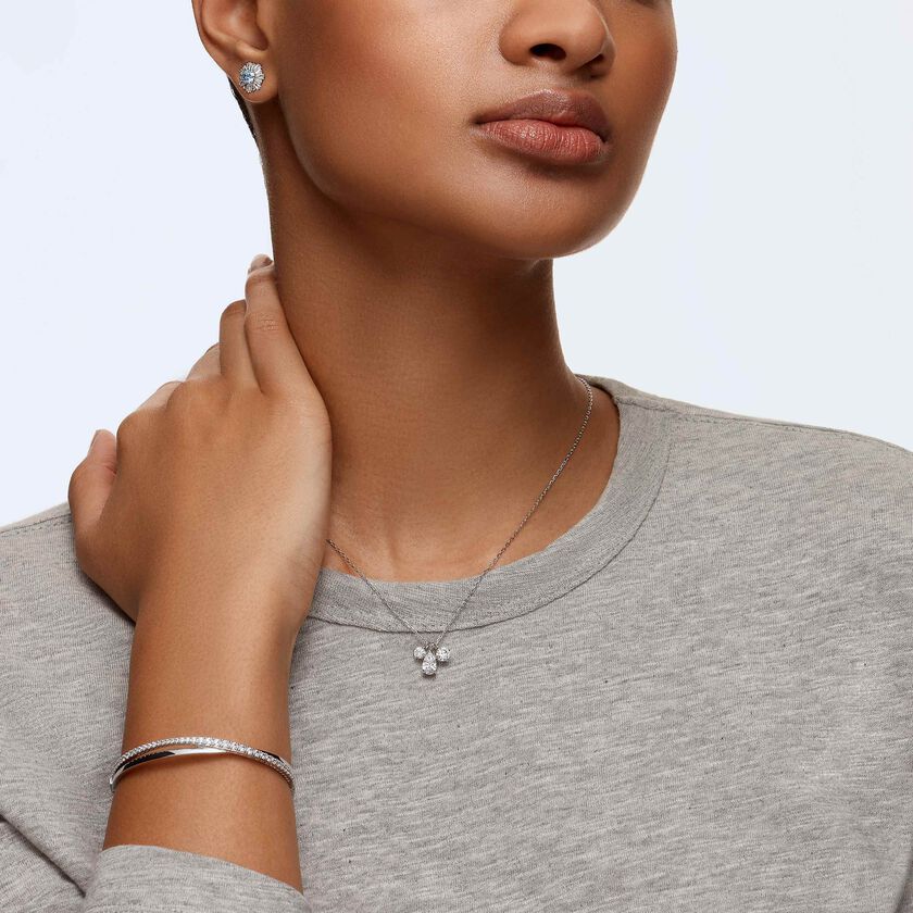 swarovski سوار hyperbola، قطع مُستدير، لون أبيض، طلاء روديوم
