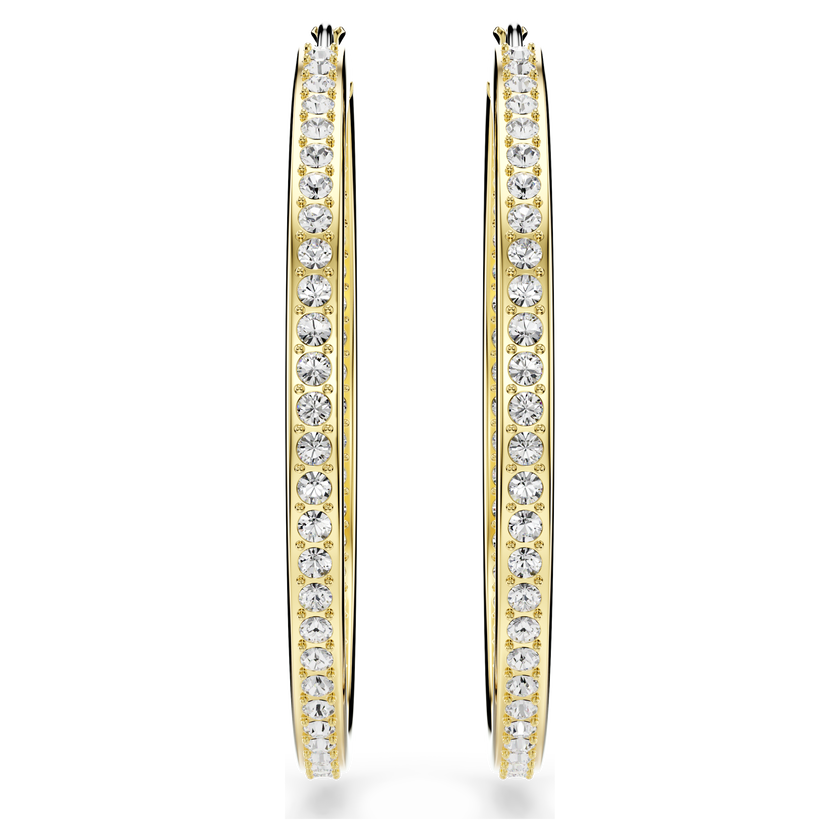 swarovski أقراط حلقية sommerset، لون أبيض، لمسة نهائية من الذهب عيار 18 قيراط