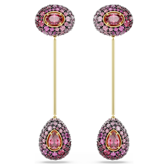 swarovski أقراط متدلية sublima، قطع على شكل كمثرى، لون أحمر، لمسة نهائية من الذهب عيار 18 قيراط