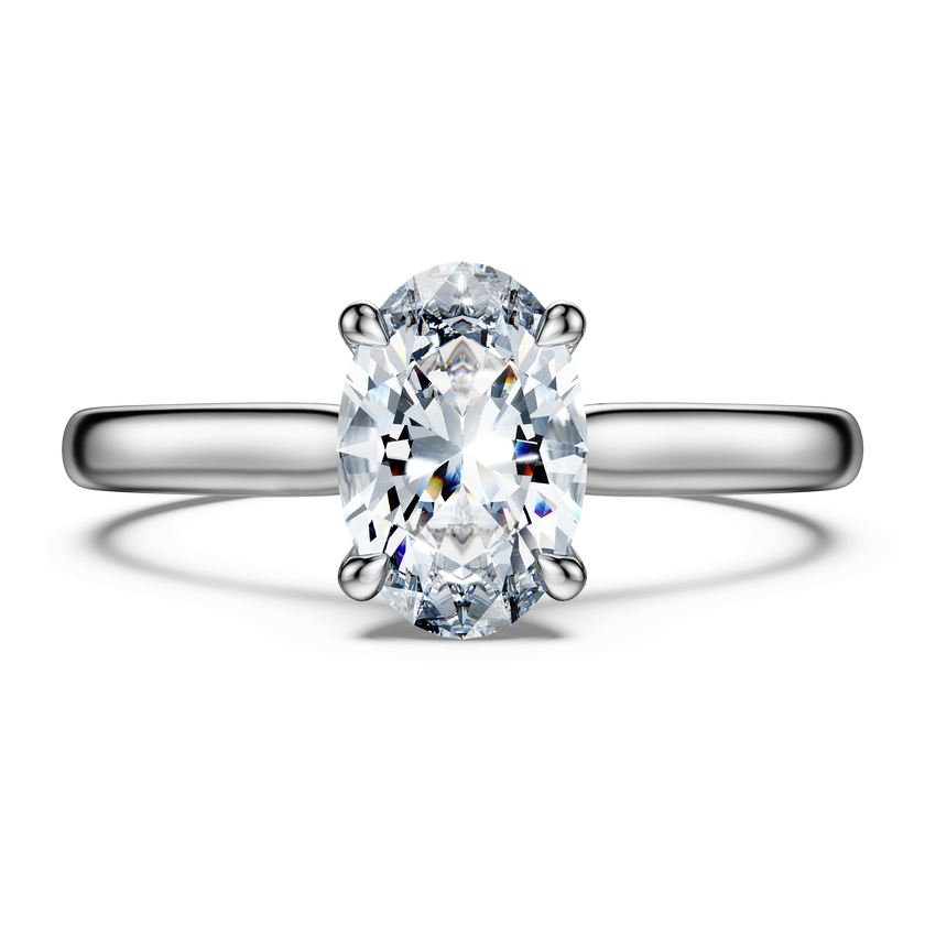 swarovski خاتم سوليتير eternity، أحجار ألماس مُصنعة في المختبر بإجمالي 1 قيراط، قطع دائري، ذهب أبيض عيار 18