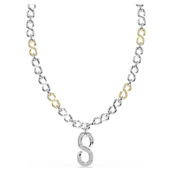 swarovski سلسلة dextera، قطع مستدير، لون أبيض، لمسة نهائية من معادن مختلطة