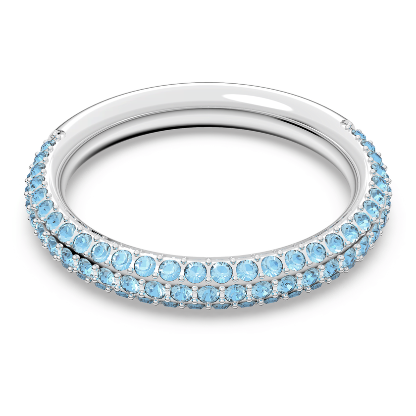 swarovski خاتم stone، لون أزرق، طلاء روديوم