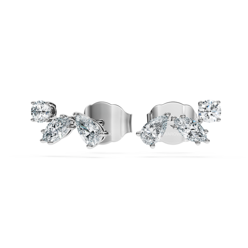 swarovski galaxy stud earrings  lab grown diamonds 0 5 ct tw  round shape  sterling silver