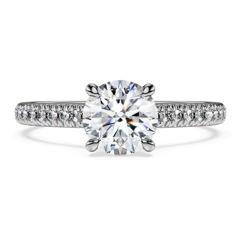 swarovski خاتم سوليتير eternity، ألماس مُصنع في المختبر بإجمالي 1 2 قيراط، شكل دائري، ذهب أبيض عيار 18