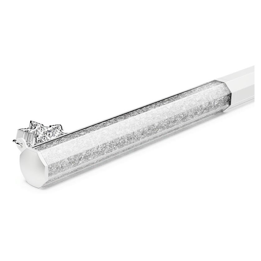 swarovski قلم crystalline، شكل مثمن، بتصميم ندفة ثلج، لون أبيض، طلاء باللون الأبيض
