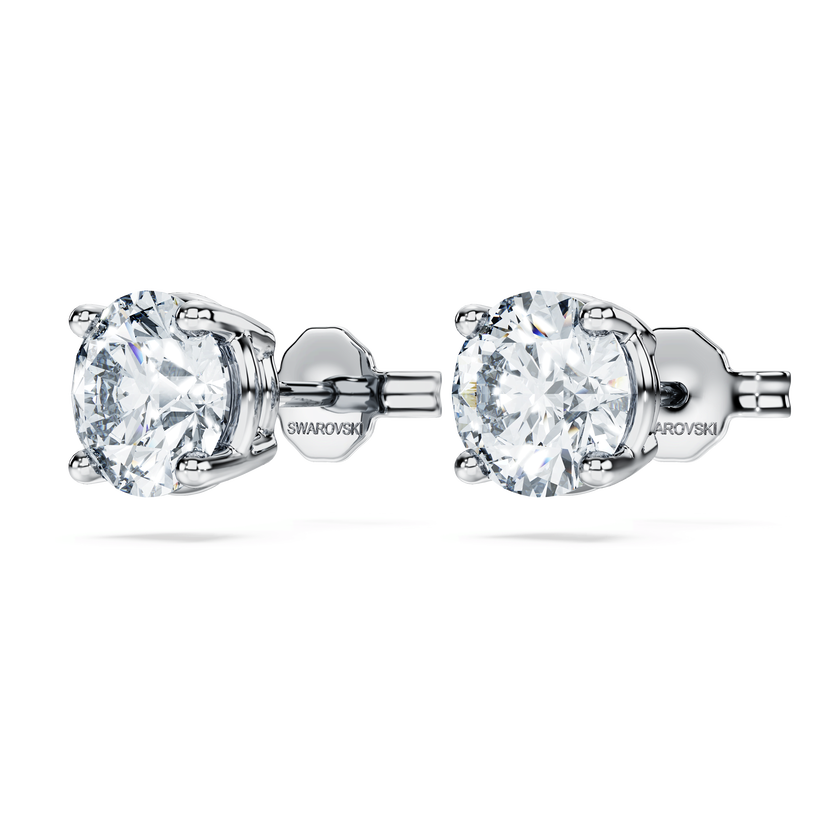 swarovski أقراط دبوسية eternity، أحجار ألماس مُصنعة في المختبر بإجمالي 2 قيراط، ذهب أبيض عيار 18