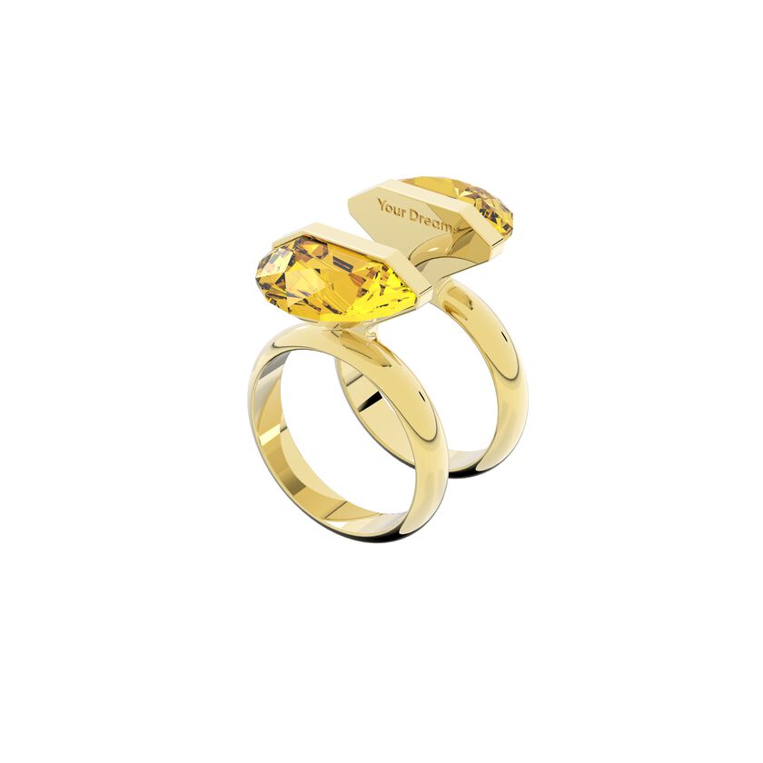 خاتم Lucent، بمغناطيس، لون أصفر، طلاء باللون الذهبي