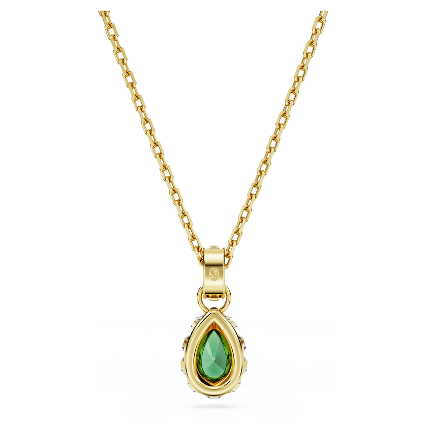 swarovski قلادة chroma، قطع على شكل كمثرى، لون أخضر، طلاء بلون ذهبي