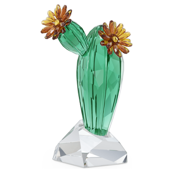 swarovski قطعة زينة golden yellow cactus على شكل صبار بلون أصفر ذهبي، مجموعة crystal flowers