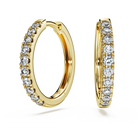 swarovski أقراط حلقية eternity، ألماس مُصنع في المختبر إجمالي 0 5 قيراط، شكل دائري، ذهب أصفر عيار 18 قيراط