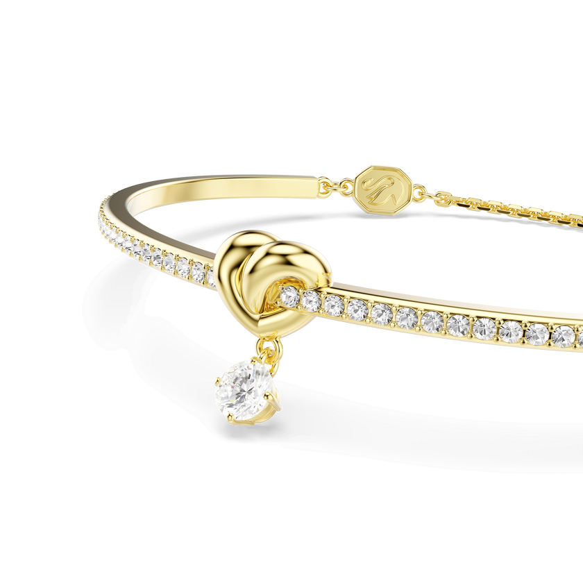 swarovski سوار lifelong، قطع مُستدير، شكل قلب، لون أبيض، لمسة نهائية من الذهب عيار 18 قيراط