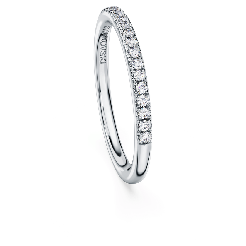 swarovski خاتم eternity، ألماس مُصنع في المختبر بإجمالي 0 2 قيراط، شكل دائري، ذهب أبيض عيار 18