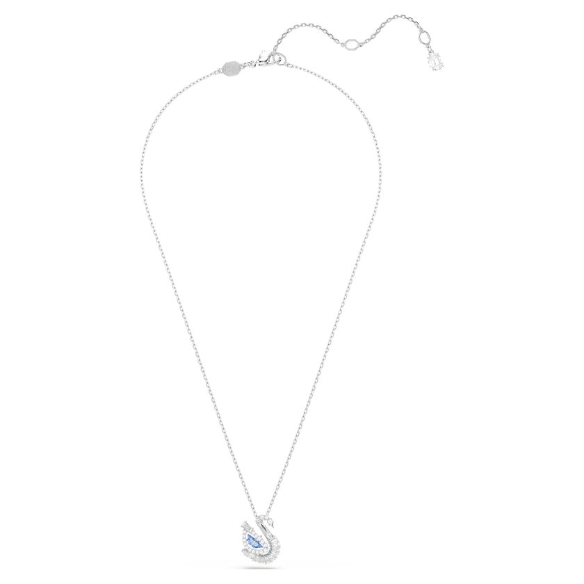 قلادة Swan، قطع متنوع، بجعة، لون أزرق swarovski قلادة swan، قطع متنوع، بجعة، لون أزرق