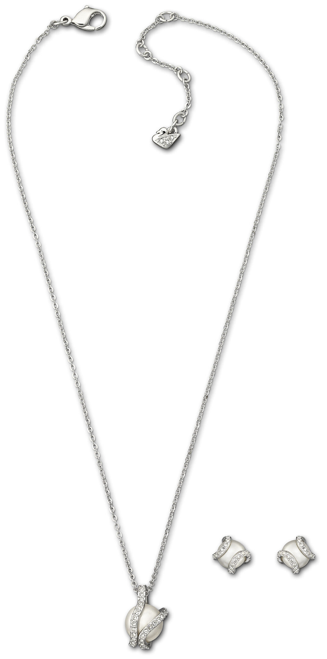 swarovski طقم nude، لون أبيض، طلاء روديوم